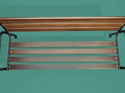 Park bench Low-poly 3D model