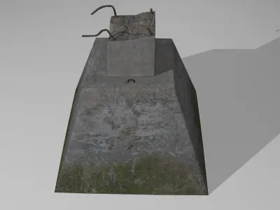 old broken pillar Low-poly 3D model