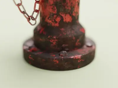 Aged Hydrant Low-poly 3D model