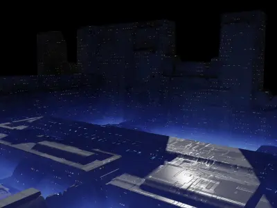 Alien Planet Sci-Fi Fantasy Scenery City 3D model