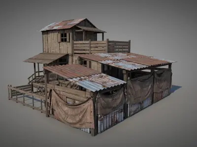Arizona Desert Shack v4 3D model