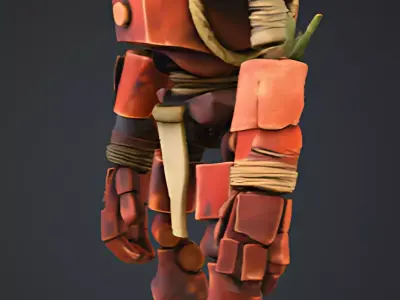 Stylized Rusty Robot Character    Game Ready PBR 3D Model 3D model