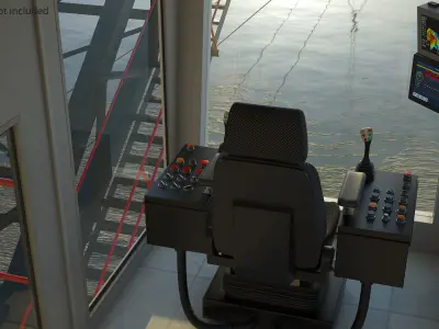  Mining Dragline With Long Boom White Rigged for Maya 