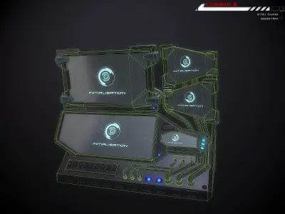 Console Terminal Low-poly 3D model