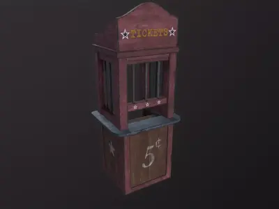 circus ticket stall 3D Model Low-poly 3D model