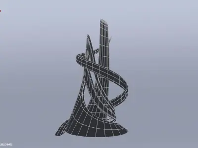 Scifi building Low-poly 3D model get