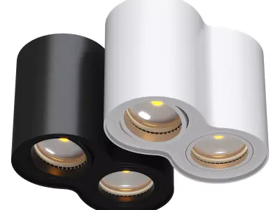 Double head Low-poly 3D model