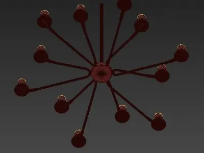 OLIMPO chandelier with eight lights and metal frame 3D model