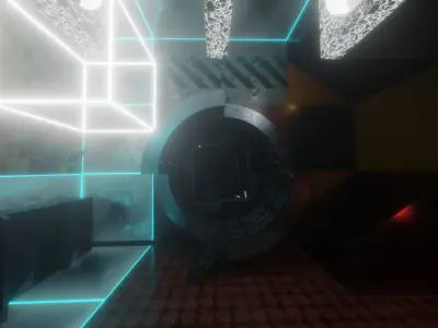 Cyberpunk Science and Education Laboratory Scene 3D model