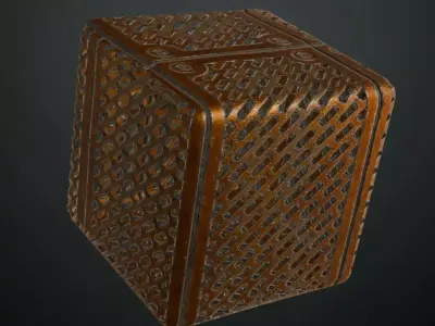 Orange Metal Plate Transparent PBR Seamless Texture