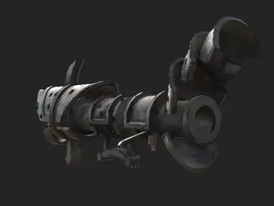 Retro Shark Blaster - Low Poly Stylized Weapon Game Ready Low-poly 3D model