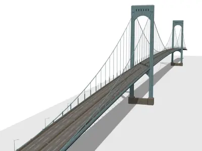 Bronx Whitestone Bridge Low-poly 3D model
