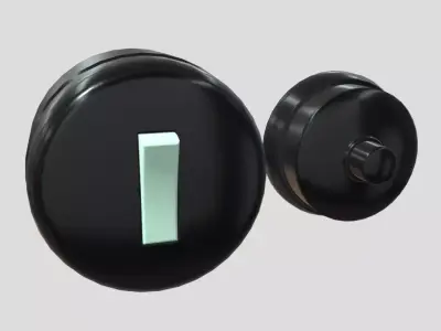 Switch and Bell Low-poly 3D model