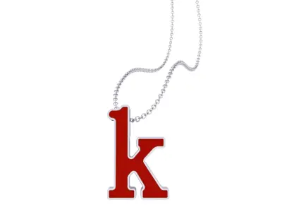 Kids Alphabet K Pendants 3dm STL OBJ FBX Renders Details 3D print model
