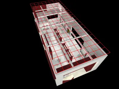 exhibition stall design 20 x 08 m 3 side open Low-poly 3D model 3D model