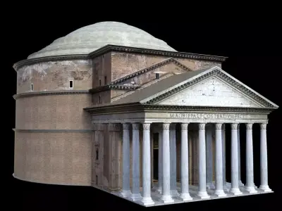 Pantheon with interior 3D model