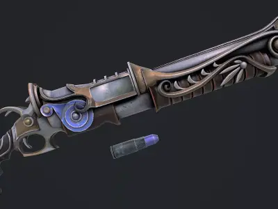 Fantasy Rifle 1 3D Model Low-poly 3D model