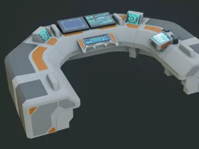 Sci-Fi Control Panel - Low poly - PBR - Game ready Low-poly 3D model