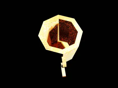 Self Emitting cup with curve handle Free low-poly 3D model