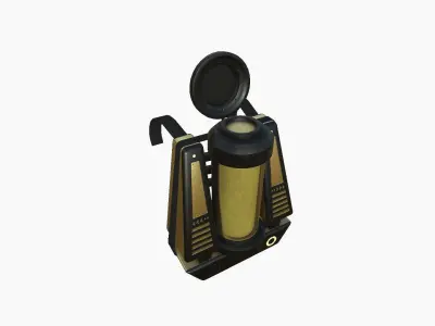SciFi Backpack J03 Black Gold - Fashion Character Design Low-poly 3D model