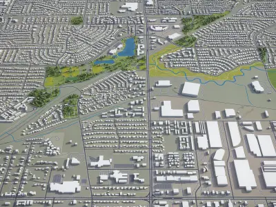 Carrollton Low-poly 3D model