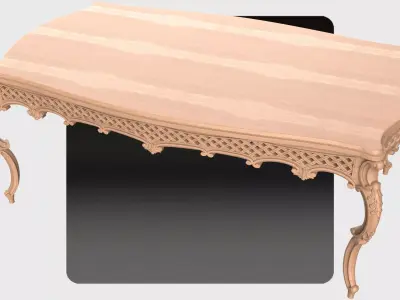 Carved dinner table for CNC 02 3D model