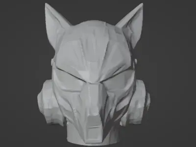 Neo Wolf - Sci-Fi Cosplay Mask 3D Model 3D print model