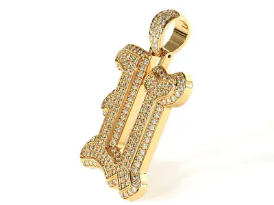 Tattoo fonts U alphabet pendent 3D print model