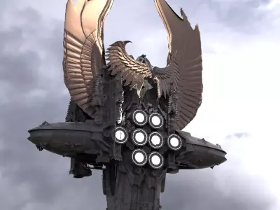 Floating Angel monolith Sci-fi Biblical Ship 3D model