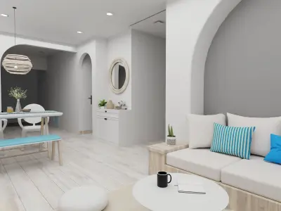 Interior Dinner Design Scene 3D Model 3D model buy
