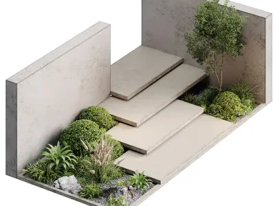 Landscape Furniture stairs - Set 01 3D model