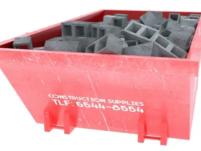 Industrial Container with concrete blocks VOL 2 3D model