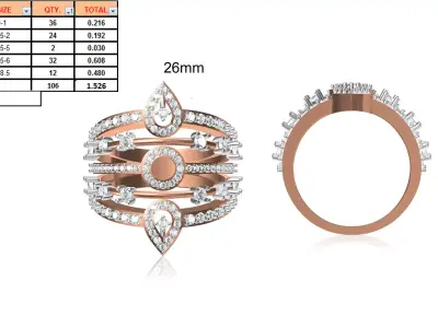Ladies-Elegant Stone Rings For Womens 59 3D print model