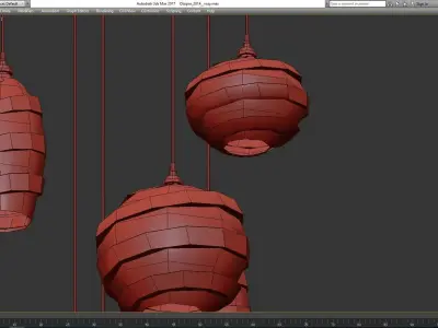 Misto Large Round Multi-Port Chandelier low poly 3d model Low-poly 3D model