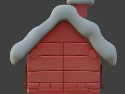 Santa Claus North Pole Cabin 3D Model Low-poly 3D model