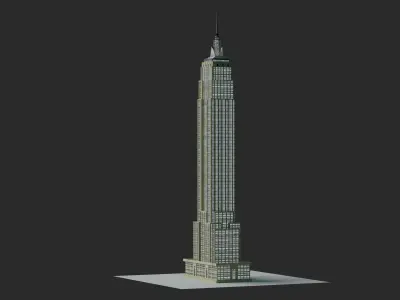 Empire state building realistic look Low-poly 3D model