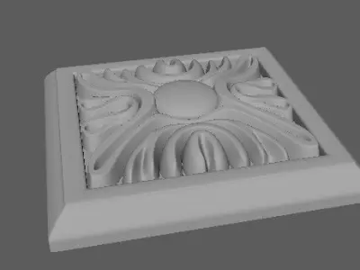 rosette ornament 3D model buy