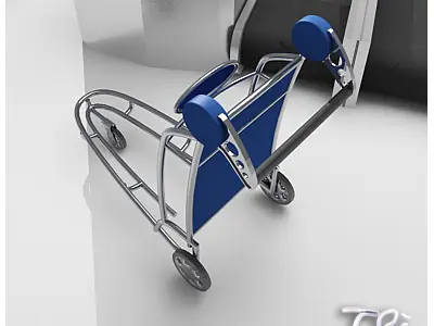 LUGGAGE CART AIRPORT 3D model