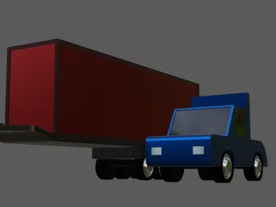 Truck - Cartoon Truck - Game Ready Truck Free low-poly 3D model