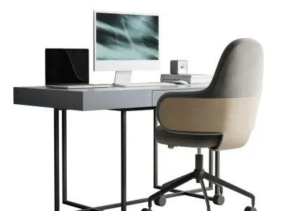 Workplace  office furniture 02 3D model