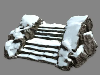 Rock  Gate Low-poly 3D model 2
