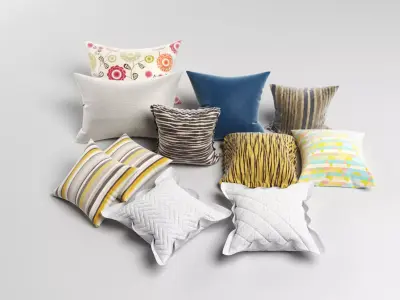 Cushions group of pillows 3D model
