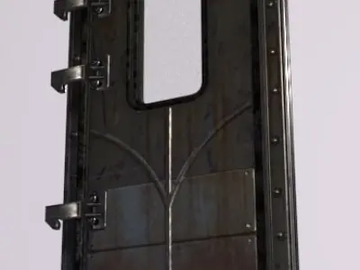 Metallic Door Low-poly 3D model