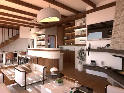 wooden house 3D model 8