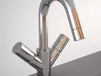 Fantini Isola 4056F mixer Low-poly 3D model