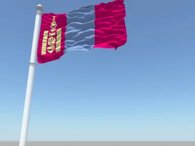 Mongolia flag 3D model