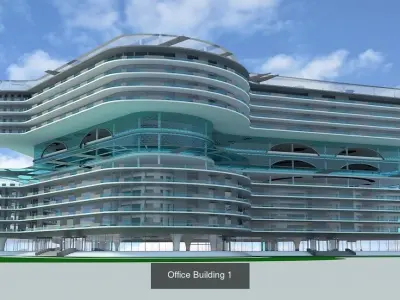 Skyscrapers and Building 1 3D Model Pack