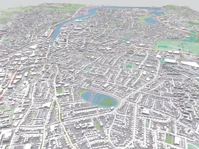 Cityscape Cork Ireland 3D model