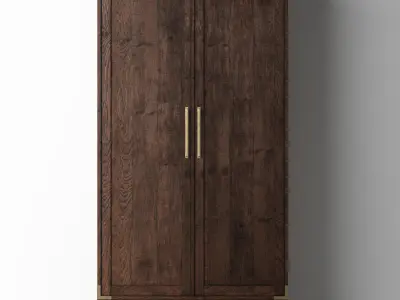 CAYDEN CAMPAIGN PANEL DOUBLE-DOOR CABINET 3D model
