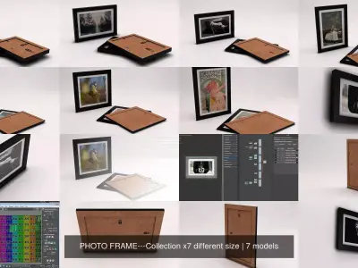 PHOTO FRAME---Collection x7 different size 3D Model Pack
